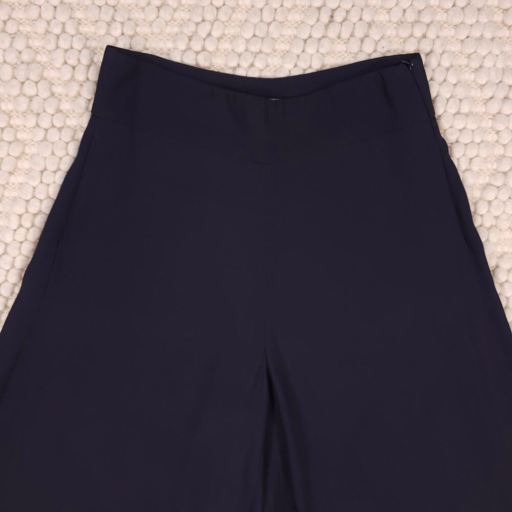 Peserico Cropped Wide Leg Palazzo Pants Navy Blue Sz 44 - Picture 2 of 8